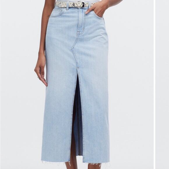 Madewell the Rilee Denim Midi Skirt in Fitzgerald Wash - Picture 1 of 6